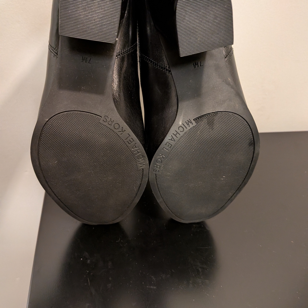 Michael Kors Black Leather Ankle Booties - Picture 4 of 5